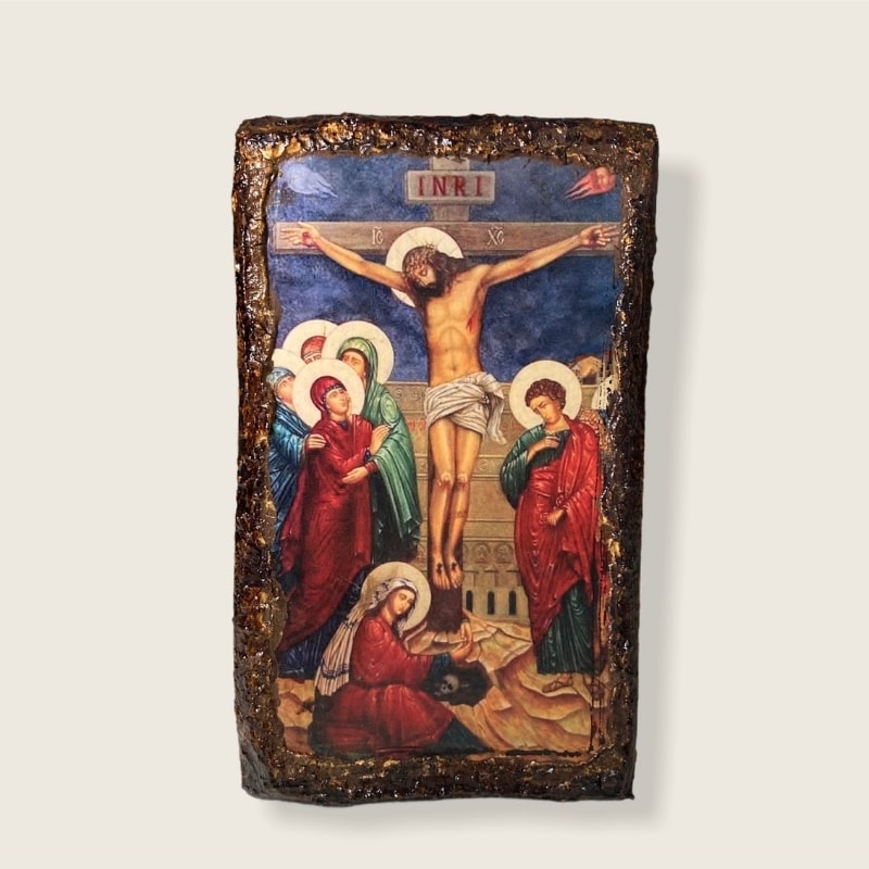 Χειροποίητη εικόνα με τον Ιησού Εσταυρωμένο